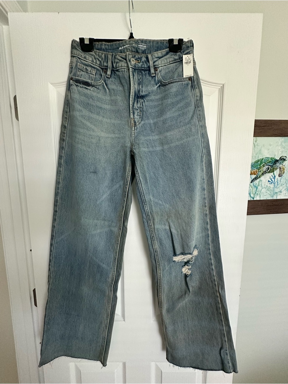 OLD NAVY NWT Light Blue Wide-Leg Distressed Women’s Jeans
